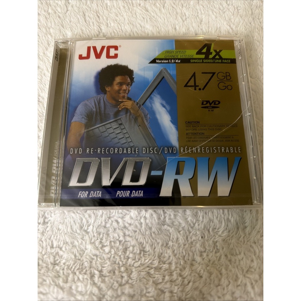 JVC DVD RW Re Record 4X 4.7 GB Data Disc Version 1.2 Model VDW47EU Sealed New